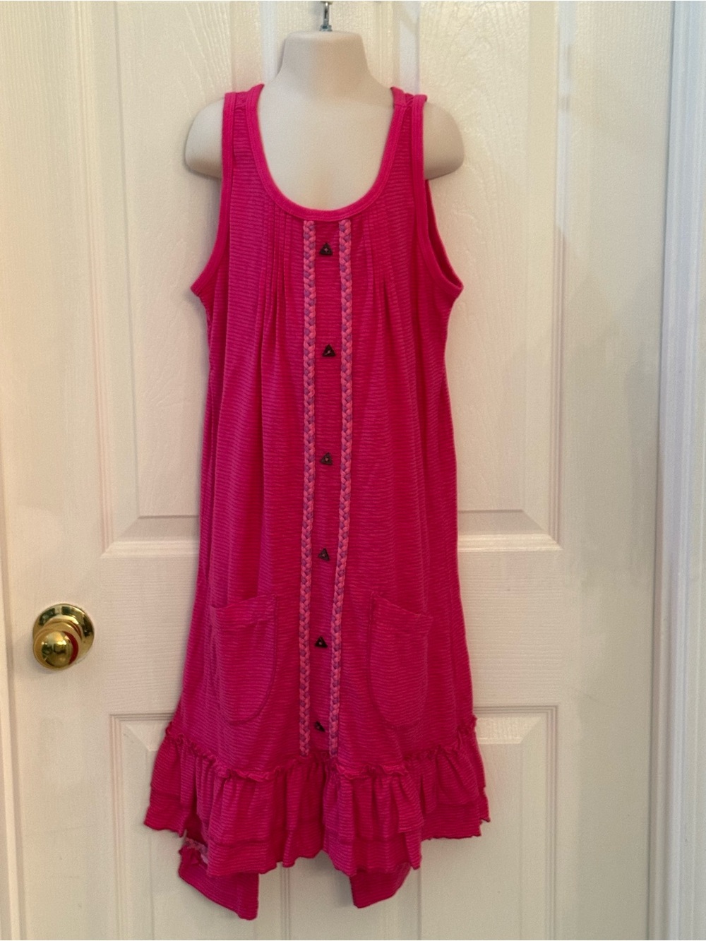 Naartjie NWT Sz 10/9 Striped Slub Dress& Capris Magenta